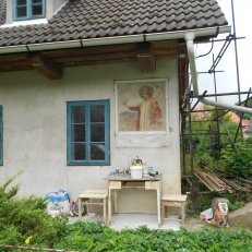 7.2017 - Potštejn, malba Liebschera - 10) Celková dispozice. Před retušemi